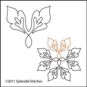 Digital Quilting Design Ruffle Flower Triangle by Splendid Stitches.