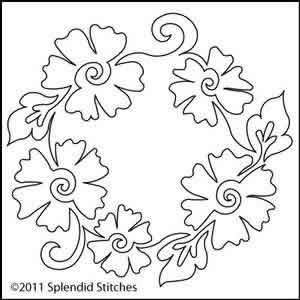 Digital Quilting Design Ruffle Flower Wreath by Splendid Stitches.