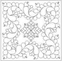Digital Quilting Design Feathered Square- Sue's Sampler by Sue Schmieden.