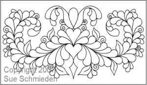 Digital Quilting Design Rosemaling Medallion Motif by Sue Schmieden.