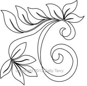 Digital Quilting Design Fleur de Vine 1 by Sally Terry.