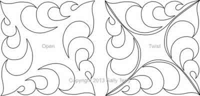Digital Quilting Design Wave Blocks by Sally Terry.