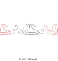 Digital Quilting Design Sailboat Border by Tom Brown.