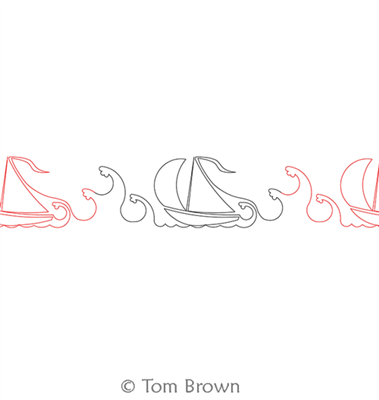 Digital Quilting Design Sailboat Border by Tom Brown.