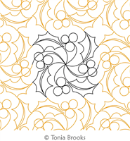 Christmas Holly Panto by Tonia Brooks. This image demonstrates how this computerized pattern will stitch out once loaded on your robotic quilting system. A full page pdf is included with the design download.