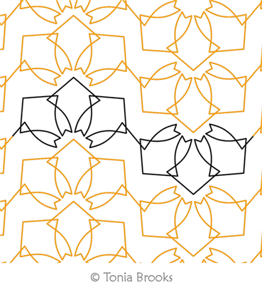 Core 1 Panto by Tonia Brooks. This image demonstrates how this computerized pattern will stitch out once loaded on your robotic quilting system. A full page pdf is included with the design download.