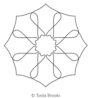 Core Block 10 Tonia Brooks. This image demonstrates how this computerized pattern will stitch out once loaded on your robotic quilting system. A full page pdf is included with the design download.