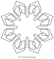 Deco Foxy Block by Tonia Brooks. This image demonstrates how this computerized pattern will stitch out once loaded on your robotic quilting system. A full page pdf is included with the design download.