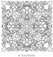 Elegant Scroll Block 1 by Tonia Brooks. This image demonstrates how this computerized pattern will stitch out once loaded on your robotic quilting system. A full page pdf is included with the design download.