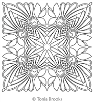 Graffito Block by Tonia Brooks. This image demonstrates how this computerized pattern will stitch out once loaded on your robotic quilting system. A full page pdf is included with the design download.