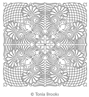 Graffito Block 3 by Tonia Brooks. This image demonstrates how this computerized pattern will stitch out once loaded on your robotic quilting system. A full page pdf is included with the design download.