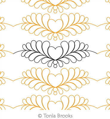 Digital Quilting Design Sweetheart Heart and Spray 1 by Tonia Brooks.