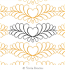 Digital Quilting Design Sweetheart Heart and Spray 2 by Tonia Brooks.