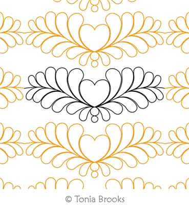 Digital Quilting Design Sweetheart Heart and Spray 2 by Tonia Brooks.