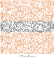 Whipped Cream Waves by Tonia Brooks. This image demonstrates how this computerized pattern will stitch out once loaded on your robotic quilting system. A full page pdf is included with the design download.