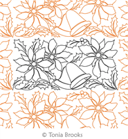 Christmas Poinsettias by Tonia Brooks. This image demonstrates how this computerized pattern will stitch out once loaded on your robotic quilting system. A full page pdf is included with the design download.