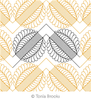 Feather Circle Chevron by Tonia Brooks. This image demonstrates how this computerized pattern will stitch out once loaded on your robotic quilting system. A full page pdf is included with the design download.