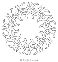 Flori Vine Wreath by Tonia Brooks. This image demonstrates how this computerized pattern will stitch out once loaded on your robotic quilting system. A full page pdf is included with the design download.
