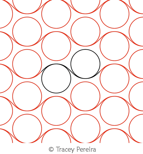 Bouncing Beads by Tracey Pereira. This image demonstrates how this computerized pattern will stitch out once loaded on your robotic quilting system. A full page pdf is included with the design download.