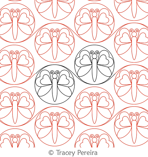 Digital Quilting Design Butterfly Ball Border by Tracey Pereira.