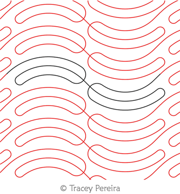 Chipolatas by Tracey Pereira. This image demonstrates how this computerized pattern will stitch out once loaded on your robotic quilting system. A full page pdf is included with the design download.