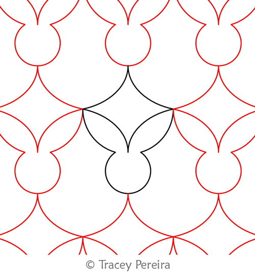 Diamond Rabbit by Tracey Pereira. This image demonstrates how this computerized pattern will stitch out once loaded on your robotic quilting system. A full page pdf is included with the design download.