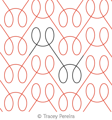 Figure 8 Wire Wrap by Tracey Pereira. This image demonstrates how this computerized pattern will stitch out once loaded on your robotic quilting system. A full page pdf is included with the design download.