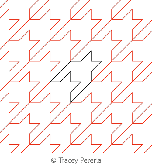 Houndstooth  by Tracey Pereira. This image demonstrates how this computerized pattern will stitch out once loaded on your robotic quilting system. A full page pdf is included with the design download.