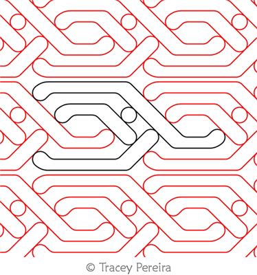 Modern Cable Knit by Tracey Pereira. This image demonstrates how this computerized pattern will stitch out once loaded on your robotic quilting system. A full page pdf is included with the design download.