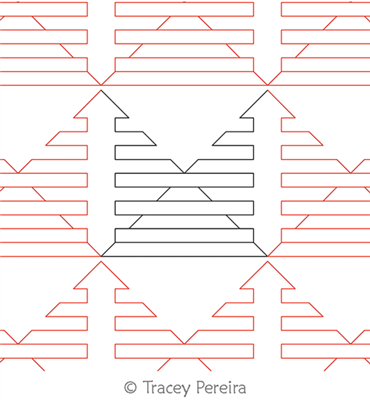 Modern Maze Border 2 by Tracey Pereira. This image demonstrates how this computerized pattern will stitch out once loaded on your robotic quilting system. A full page pdf is included with the design download.