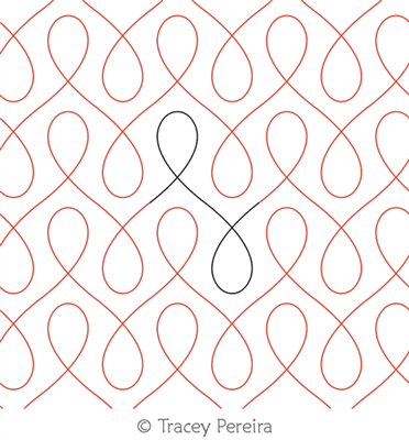 Nested Figure 8 by Tracey Pereira. This image demonstrates how this computerized pattern will stitch out once loaded on your robotic quilting system. A full page pdf is included with the design download.