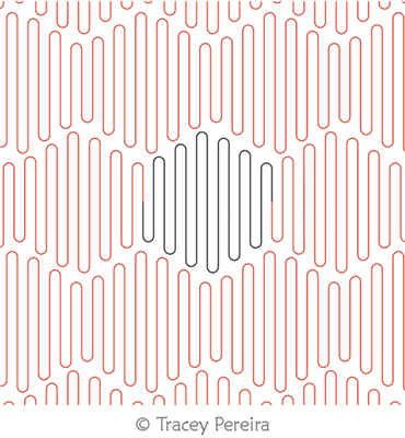 Pan Pipes by Tracey Pereira. This image demonstrates how this computerized pattern will stitch out once loaded on your robotic quilting system. A full page pdf is included with the design download.