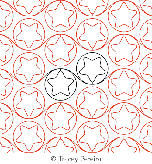 Star Cookie Cutter by Tracey Pereira. This image demonstrates how this computerized pattern will stitch out once loaded on your robotic quilting system. A full page pdf is included with the design download.