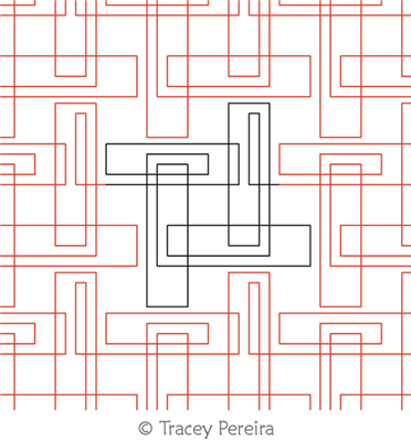 Turn Left by Tracey Pereira. This image demonstrates how this computerized pattern will stitch out once loaded on your robotic quilting system. A full page pdf is included with the design download.