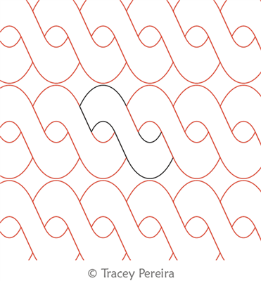 Cable Twist by Tracey Pereira. This image demonstrates how this computerized pattern will stitch out once loaded on your robotic quilting system. A full page pdf is included with the design download.