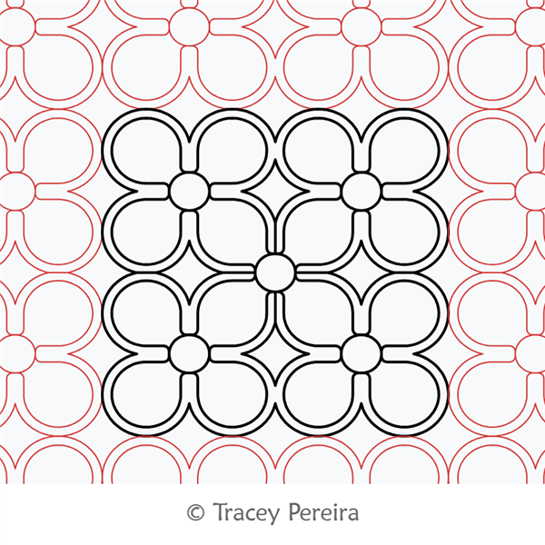 Celtic Squircles by Tracey Pereira. This image demonstrates how this computerized pattern will stitch out once loaded on your robotic quilting system. A full page pdf is included with the design download.