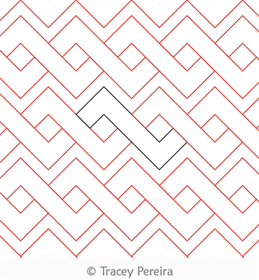 Chevron Cable by Tracey Pereira. This image demonstrates how this computerized pattern will stitch out once loaded on your robotic quilting system. A full page pdf is included with the design download.