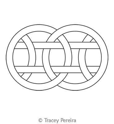 Interlocking Circles 2 Block by Tracey Pereira. This image demonstrates how this computerized pattern will stitch out once loaded on your robotic quilting system. A full page pdf is included with the design download.