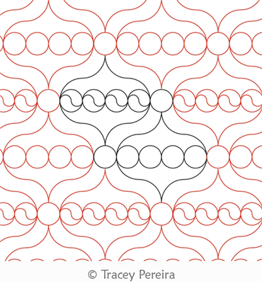 Mid Mod Decs by Tracey Pereira. This image demonstrates how this computerized pattern will stitch out once loaded on your robotic quilting system. A full page pdf is included with the design download.