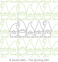 A Donsy of Gnomes by The Quilting Mill. This image demonstrates how this computerized pattern will stitch out once loaded on your robotic quilting system. A full page pdf is included with the design download.