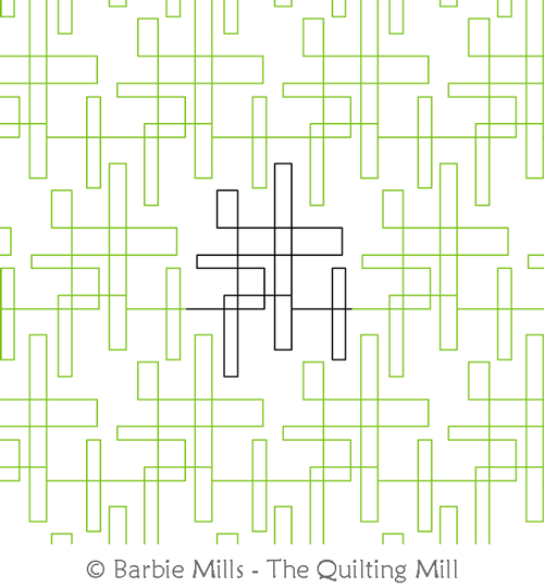 Abstract by The Quilting Mill. This image demonstrates how this computerized pattern will stitch out once loaded on your robotic quilting system. A full page pdf is included with the design download.