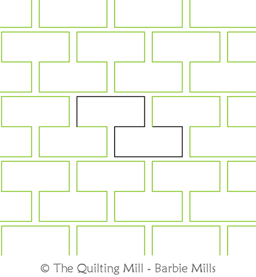 Brickwork Simple by The Quilting Mill. This image demonstrates how this computerized pattern will stitch out once loaded on your robotic quilting system. A full page pdf is included with the design download.