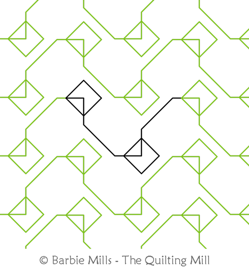 Circuit Board 3 by The Quilting Mill. This image demonstrates how this computerized pattern will stitch out once loaded on your robotic quilting system. A full page pdf is included with the design download.