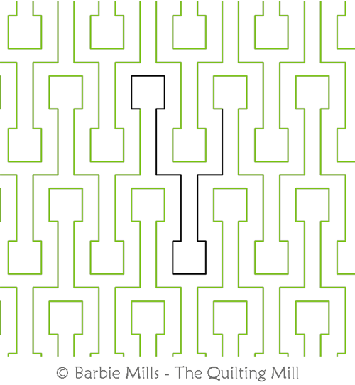 Deco Maze by The Quilting Mill. This image demonstrates how this computerized pattern will stitch out once loaded on your robotic quilting system. A full page pdf is included with the design download.