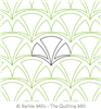 Easy Deco Clam by The Quilting Mill. This image demonstrates how this computerized pattern will stitch out once loaded on your robotic quilting system. A full page pdf is included with the design download.