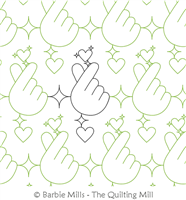 Finger Hearts by The Quilting Mill. This image demonstrates how this computerized pattern will stitch out once loaded on your robotic quilting system. A full page pdf is included with the design download.