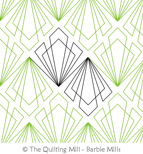 Gemstone Cut by The Quilting Mill. This image demonstrates how this computerized pattern will stitch out once loaded on your robotic quilting system. A full page pdf is included with the design download.