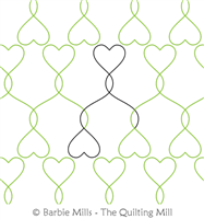 Heart Strings TQM by The Quilting Mill. This image demonstrates how this computerized pattern will stitch out once loaded on your robotic quilting system. A full page pdf is included with the design download.