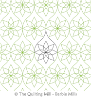 Lotus Trellis by The Quilting Mill. This image demonstrates how this computerized pattern will stitch out once loaded on your robotic quilting system. A full page pdf is included with the design download.