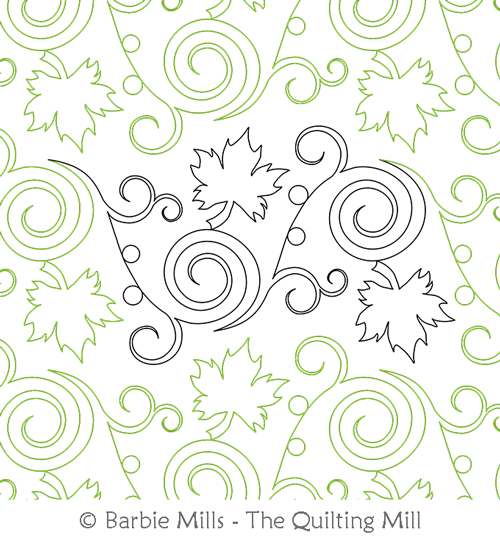 Maple Leaf Blitz by The Quilting Mill. This image demonstrates how this computerized pattern will stitch out once loaded on your robotic quilting system. A full page pdf is included with the design download.